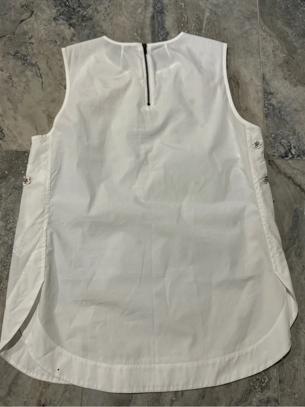 J. Crew Cream Sleeveless Camisole with Taupe Floral Appliqués